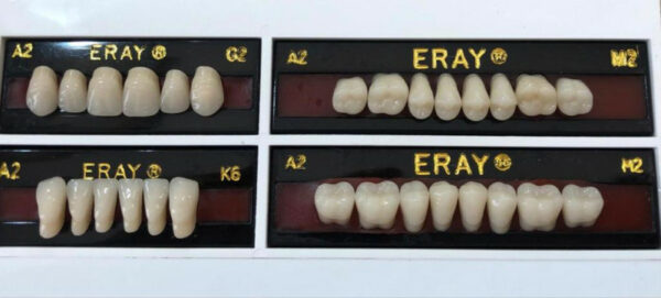 Зубы акриловые двухслойные Eray (6 зубов/комплект)