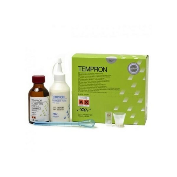 Пластмасса для изготовления временных коронок и мостов GC Tempron (порошок 100 г + жидкость 104 мл)